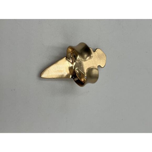 Kendra Scott SALLY Brass brushed Gold Tone Arrowhead Crystal Adj Ring Sz 6.75 - Picture 11 of 16